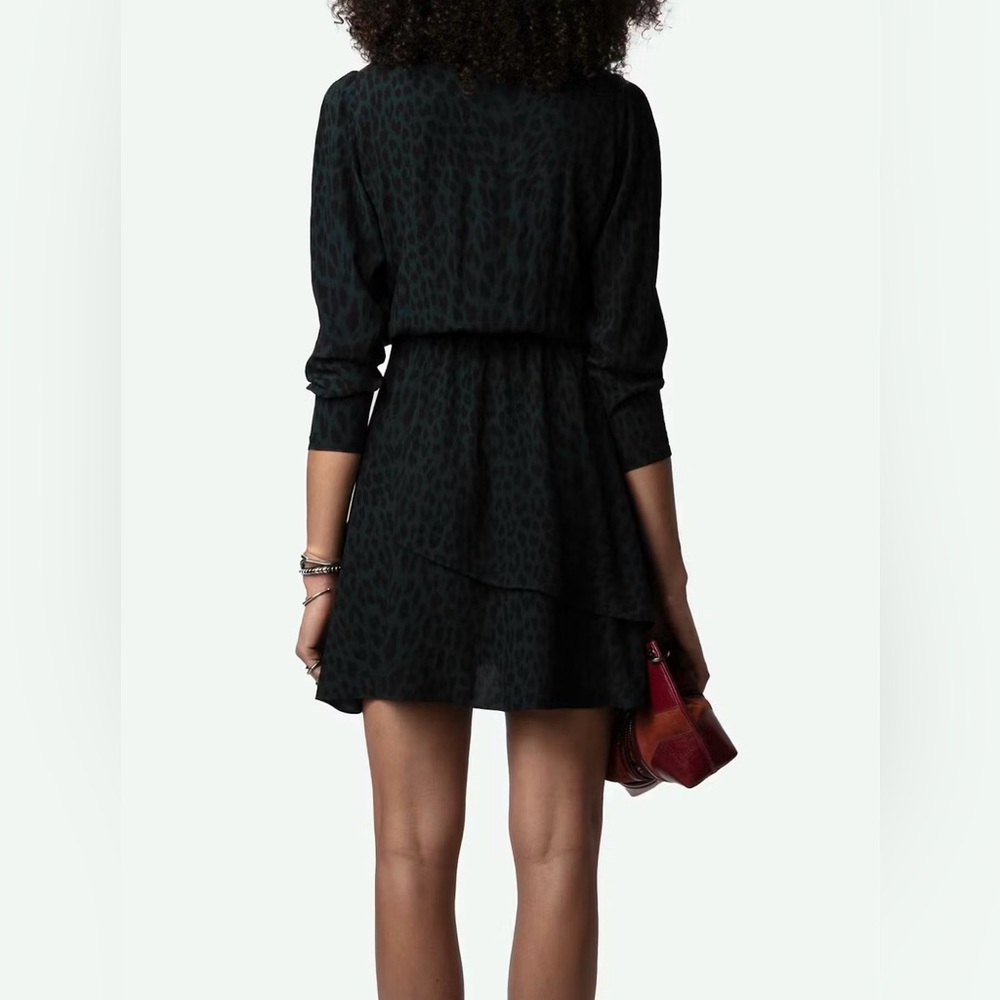 Zadig & Voltaire Rogers Leopard Print Mini Dress - Picture 2 of 6